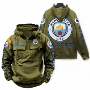 Manchester City Fans Gift Tactical Quarter Zip Hoodie, All Over Print Tactical Quarter Zip Hoodie For Sport Fan, Custom Name EPL111073025117-Army Green