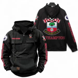 Southampton F.C. Fans Gift Tactical Quarter Zip Hoodie, All Over Print Tactical Quarter Zip Hoodie For Sport Fan, Custom Name EPL111073025122-Black