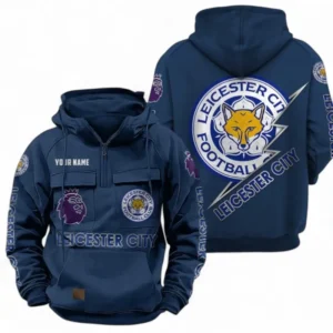 Leicester City Fans Gift Tactical Quarter Zip Hoodie, All Over Print Tactical Quarter Zip Hoodie For Sport Fan, Custom Name EPL113073025451-Dark Blue