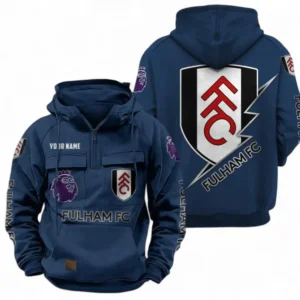 Fulham Fans Gift Tactical Quarter Zip Hoodie, All Over Print Tactical Quarter Zip Hoodie For Sport Fan, Custom Name EPL113073025461-Dark Blue