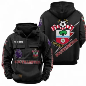 Southampton Fans Gift Tactical Quarter Zip Hoodie, All Over Print Tactical Quarter Zip Hoodie For Sport Fan, Custom Name EPL113073025463-Black