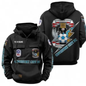 Coventry City Fans Gift Tactical Quarter Zip Hoodie, All Over Print Tactical Quarter Zip Hoodie For Sport Fan, Custom Name EPL113073025464-Black