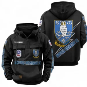 Sheffield Wednesday Fans Gift Tactical Quarter Zip Hoodie, All Over Print Tactical Quarter Zip Hoodie For Sport Fan, Custom Name EPL113073025467-Black