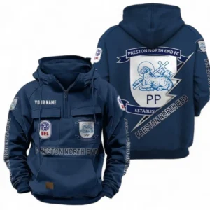 Preston North End Fans Gift Tactical Quarter Zip Hoodie, All Over Print Tactical Quarter Zip Hoodie For Sport Fan, Custom Name EPL113073025468-Dark Blue