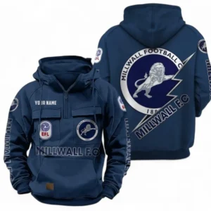 Millwall Fans Gift Tactical Quarter Zip Hoodie, All Over Print Tactical Quarter Zip Hoodie For Sport Fan, Custom Name EPL113073025471-Dark Blue