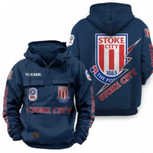 Stoke City Fans Gift Tactical Quarter Zip Hoodie, All Over Print Tactical Quarter Zip Hoodie For Sport Fan, Custom Name EPL113073025472-Dark Blue