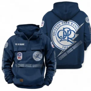 Queens Park Rangers Fans Gift Tactical Quarter Zip Hoodie, All Over Print Tactical Quarter Zip Hoodie For Sport Fan, Custom Name EPL113073025475-Dark Blue