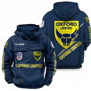 Oxford Utd Fans Gift Tactical Quarter Zip Hoodie, All Over Print Tactical Quarter Zip Hoodie For Sport Fan, Custom Name EPL113073025478-Dark Blue