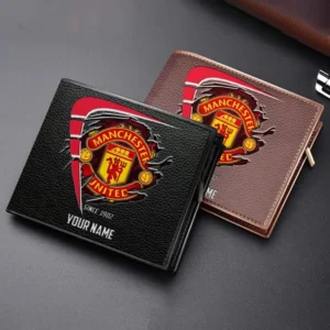 Manchester Utd Fans Gift Horizontal Leather Wallet, All Over Print Horizontal Leather Wallet For Sport Fan, Custom Name EPL114073125335-Black