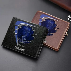 Tottenham Hotspur Fans Gift Horizontal Leather Wallet, All Over Print Horizontal Leather Wallet For Sport Fan, Custom Name EPL114073125339-Black