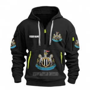 Newcastle United Fans Gift Hoodie Half Zipper, All Over Print Hoodie Half Zipper For Sport Fan, Custom Name EPL116073125030-Black