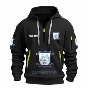 Preston North End Fans Gift Hoodie Half Zipper, All Over Print Hoodie Half Zipper For Sport Fan, Custom Name EPL116073125032-Black
