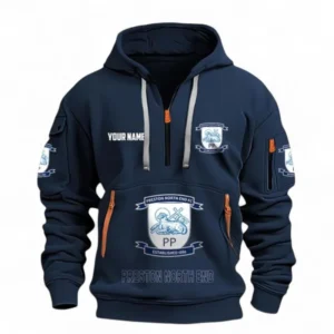 Preston North End Fans Gift Hoodie Half Zipper, All Over Print Hoodie Half Zipper For Sport Fan, Custom Name EPL116073125032-Navy