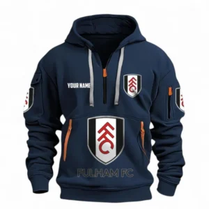 Fulham Fans Gift Hoodie Half Zipper, All Over Print Hoodie Half Zipper For Sport Fan, Custom Name EPL116073125034-Navy