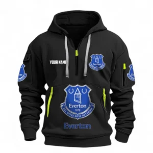 Everton Fans Gift Hoodie Half Zipper, All Over Print Hoodie Half Zipper For Sport Fan, Custom Name EPL116073125035-Black