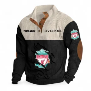 Liverpool Fans Gift Men's Stand Up Collar Base Shirt, All Over Print Men's Stand Up Collar Base Shirt For Sport Fan, Custom Name EPL117073125222-Black