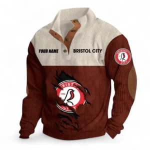Bristol City Fans Gift Men's Stand Up Collar Base Shirt, All Over Print Men's Stand Up Collar Base Shirt For Sport Fan, Custom Name EPL117073125235-Dark Red