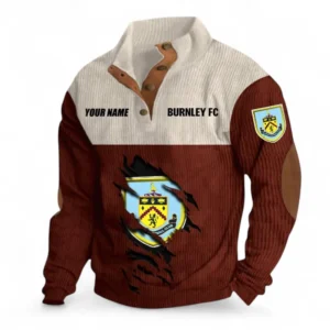 Burnley Fans Gift Men's Stand Up Collar Base Shirt, All Over Print Men's Stand Up Collar Base Shirt For Sport Fan, Custom Name EPL117073125239-Dark Red