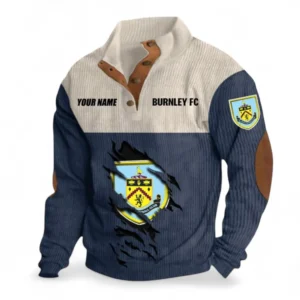 Burnley Fans Gift Men's Stand Up Collar Base Shirt, All Over Print Men's Stand Up Collar Base Shirt For Sport Fan, Custom Name EPL117073125239-Navy Blue