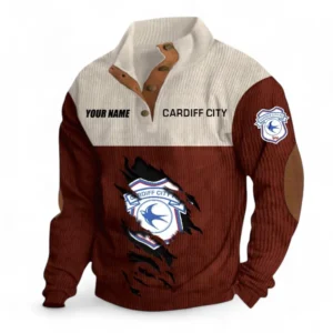 Cardiff City Fans Gift Men's Stand Up Collar Base Shirt, All Over Print Men's Stand Up Collar Base Shirt For Sport Fan, Custom Name EPL117073125240-Dark Red