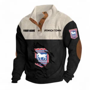Ipswich Town Fans Gift Men's Stand Up Collar Base Shirt, All Over Print Men's Stand Up Collar Base Shirt For Sport Fan, Custom Name EPL117073125245-Black