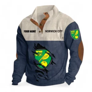 Norwich City Fans Gift Men's Stand Up Collar Base Shirt, All Over Print Men's Stand Up Collar Base Shirt For Sport Fan, Custom Name EPL117073125248-Navy Blue