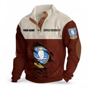 Sheffield Wednesday Fans Gift Men's Stand Up Collar Base Shirt, All Over Print Men's Stand Up Collar Base Shirt For Sport Fan, Custom Name EPL117073125253-Dark Red