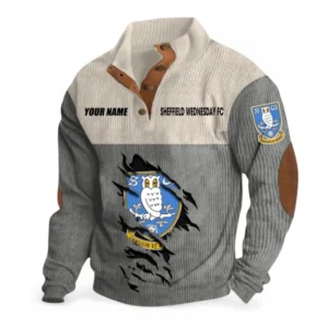 Sheffield Wednesday Fans Gift Men's Stand Up Collar Base Shirt, All Over Print Men's Stand Up Collar Base Shirt For Sport Fan, Custom Name EPL117073125253-Gray