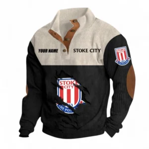 Stoke City Fans Gift Men's Stand Up Collar Base Shirt, All Over Print Men's Stand Up Collar Base Shirt For Sport Fan, Custom Name EPL117073125254-Black