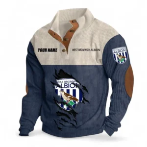 West Bromwich Albion Fans Gift Men's Stand Up Collar Base Shirt, All Over Print Men's Stand Up Collar Base Shirt For Sport Fan, Custom Name EPL117073125257-Navy Blue