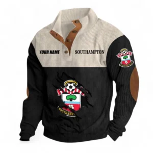 Southampton Fans Gift Men's Stand Up Collar Base Shirt, All Over Print Men's Stand Up Collar Base Shirt For Sport Fan, Custom Name EPL117073125260-Black