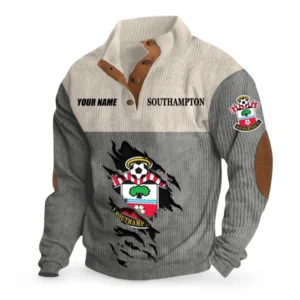 Southampton Fans Gift Men's Stand Up Collar Base Shirt, All Over Print Men's Stand Up Collar Base Shirt For Sport Fan, Custom Name EPL117073125260-Gray