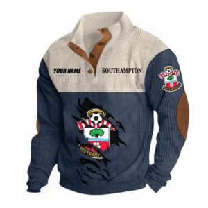 Southampton Fans Gift Men's Stand Up Collar Base Shirt, All Over Print Men's Stand Up Collar Base Shirt For Sport Fan, Custom Name EPL117073125260-Navy Blue