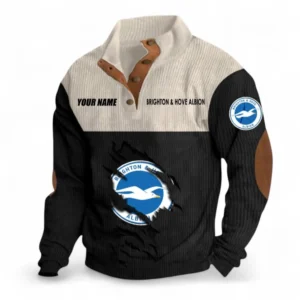 Brighton Fans Gift Men's Stand Up Collar Base Shirt, All Over Print Men's Stand Up Collar Base Shirt For Sport Fan, Custom Name EPL117073125261-Black