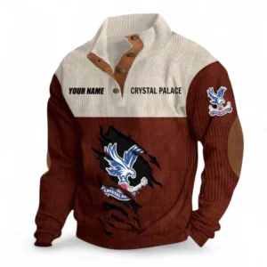 Crystal Palace Fans Gift Men's Stand Up Collar Base Shirt, All Over Print Men's Stand Up Collar Base Shirt For Sport Fan, Custom Name EPL117073125262-Dark Red