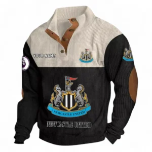 Newcastle United Fans Gift Men's Stand Up Collar Base Shirt, All Over Print Men's Stand Up Collar Base Shirt For Sport Fan, Custom Name EPL118073125557-Black