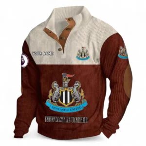 Newcastle United Fans Gift Men's Stand Up Collar Base Shirt, All Over Print Men's Stand Up Collar Base Shirt For Sport Fan, Custom Name EPL118073125557-Dark Red