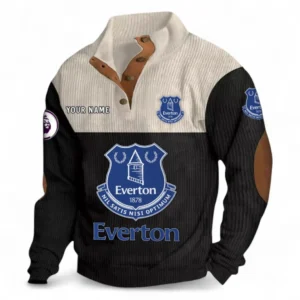 Everton Fans Gift Men's Stand Up Collar Base Shirt, All Over Print Men's Stand Up Collar Base Shirt For Sport Fan, Custom Name EPL118073125562-Black