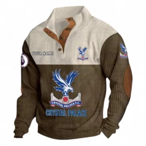 Crystal Palace Fans Gift Men's Stand Up Collar Base Shirt, All Over Print Men's Stand Up Collar Base Shirt For Sport Fan, Custom Name EPL118073125568-Brown
