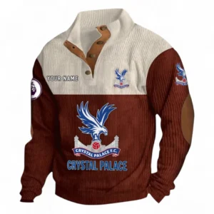 Crystal Palace Fans Gift Men's Stand Up Collar Base Shirt, All Over Print Men's Stand Up Collar Base Shirt For Sport Fan, Custom Name EPL118073125568-Dark Red