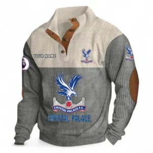 Crystal Palace Fans Gift Men's Stand Up Collar Base Shirt, All Over Print Men's Stand Up Collar Base Shirt For Sport Fan, Custom Name EPL118073125568-Gray