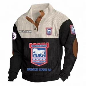 Ipswich Town F.C Fans Gift Men's Stand Up Collar Base Shirt, All Over Print Men's Stand Up Collar Base Shirt For Sport Fan, Custom Name EPL118073125574-Black