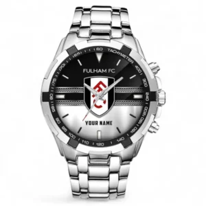Fulham Fans Gift Steel Watches, All Over Print Steel Watches For Sport Fan, Custom Name EPL99072825007