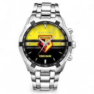 Watford Fans Gift Steel Watches, All Over Print Steel Watches For Sport Fan, Custom Name EPL99072825008