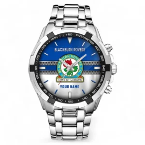 Blackburn Rovers Fans Gift Steel Watches, All Over Print Steel Watches For Sport Fan, Custom Name EPL99072825012