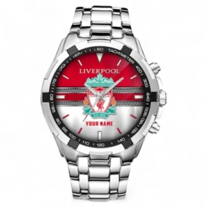Liverpool F.C Fans Gift Steel Watches, All Over Print Steel Watches For Sport Fan, Custom Name EPL99072825020