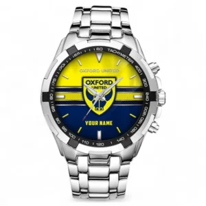 Oxford Utd Fans Gift Steel Watches, All Over Print Steel Watches For Sport Fan, Custom Name EPL99072825022