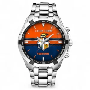 Luton Town Fans Gift Steel Watches, All Over Print Steel Watches For Sport Fan, Custom Name EPL99072825023