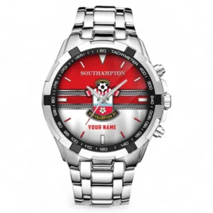 Southampton Fans Gift Steel Watches, All Over Print Steel Watches For Sport Fan, Custom Name EPL99072825024