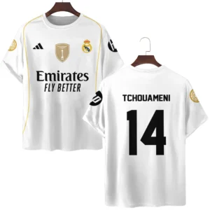 Aurelien Tchouameni Real Madrid T-Shirt  For Fan Aurelien Tchouameni HVN1100AT070125TS3D